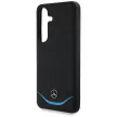 Mercedes Leather Contrasted Blue Horizontal Curve MagSafe Samsung Galaxy S25 tok, fekete