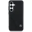Mercedes Leather Curved Stitches Samsung Galaxy S25 tok, fekete