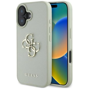   Guess Hardcase PU Grained Big 4G Classic Logo Case iPhone 16 6,1" tok, zöld