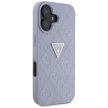 Guess Hardcase PU Grained Hot Stamp 4G Triangle Metal Case iPhone 16 6,1" tok, lila