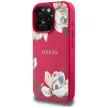 GUESS iPhone 16 Pro MagSafe GUHMP16LPGNMPLMF (PU Grained Flowers Classic Logo) fuschia