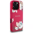 GUESS iPhone 16 Pro MagSafe GUHMP16LPGNMPLMF (PU Grained Flowers Classic Logo) fuschia