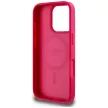 GUESS iPhone 16 Pro MagSafe GUHMP16LPGNMPLMF (PU Grained Flowers Classic Logo) fuschia