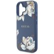 GUESS iPhone 16 MagSafe GUHMP16SPGNMPLMB (PU Grained Flowers Classic Logo) tok, kék