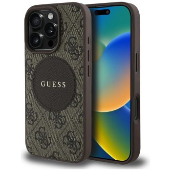   Guess 4G Circle Classic Logo MagSafe iPhone 16 Pro Max tok, barna