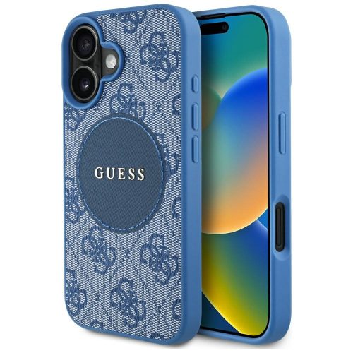 Guess 4G Circle Classic Logo MagSafe iPhone 16 tok, kék
