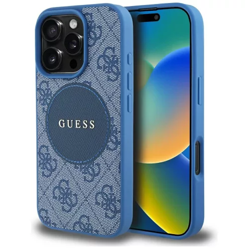 Guess 4G Circle Classic Logo MagSafe iPhone 16 Pro Max tok, kék
