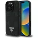 Guess Grained Hot Stamp Peony  Triangle Logo MagSafe iPhone 16 Pro tok, fekete