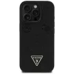 Guess Grained Hot Stamp Peony  Triangle Logo MagSafe iPhone 16 Pro tok, fekete