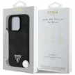 Guess Grained Hot Stamp Peony  Triangle Logo MagSafe iPhone 16 Pro tok, fekete