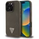 Guess Grained Hot Stamp Peony  Triangle Logo MagSafe iPhone 16 Pro Max tok, barna
