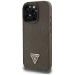 Guess Grained Hot Stamp Peony  Triangle Logo MagSafe iPhone 16 Pro Max tok, barna
