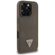 Guess Grained Hot Stamp Peony  Triangle Logo MagSafe iPhone 16 Pro Max tok, barna