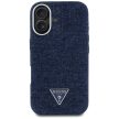 Guess Denim Triangle Logo MagSafe iPhone 16 tok, kék