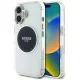Guess IML Metal Colotok, piros Circle Classic Logo MagSafe iPhone 16 tok, fekete