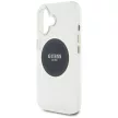 Guess IML Metal Colotok, piros Circle Classic Logo MagSafe iPhone 16 tok, fekete