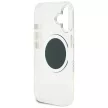 Guess IML Metal Colotok, piros Circle Classic Logo MagSafe iPhone 16 tok, fekete