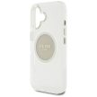 Guess IML Metal Colotok, piros Circle Classic Logo MagSafe iPhone 16 tok, szürke