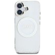 Guess IML Metal Colotok, piros Circle Classic Logo MagSafe iPhone 16 white