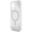 Guess HC Resin Bottom Glitter iPhone 16 MagSafe tok, ezüst