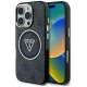 Guess IML Metal Glitter 4G Circle Triangle MagSafe iPhone 16 Pro tok, fekete
