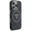Guess IML Metal Glitter 4G Circle Triangle MagSafe iPhone 16 Pro tok, fekete