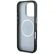 Guess IML Metal Glitter 4G Circle Triangle MagSafe iPhone 16 Pro tok, fekete