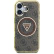 Guess IML Metal Glitter 4G Circle Triangle MagSafe iPhone 16 tok, barna