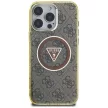 Guess IML Metal Glitter 4G Circle Triangle MagSafe for Phone 16 Pro tok, barna