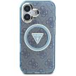 Guess IML Metal Glitter 4G Circle Triangle MagSafe iPhone 16 tok, kék