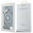 Guess IML Metal Glitter 4G Circle Triangle MagSafe iPhone 16 tok, kék