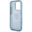 Guess IML Metal Glitter 4G Circle Triangle MagSafe iPhone 16 Pro tok, kék