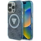 Guess IML Metal Glitter 4G Circle Triangle MagSafe iPhone 16 Pro Max tok, kék