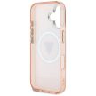 Guess IML Metal Glitter 4G Circle Triangle MagSafe iPhone 16 tok, rózsaszín