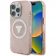 Guess IML Metal Glitter 4G Circle Triangle MagSafe iPhone 16 Pro tok, rózsaszín