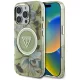 GUESS iPhone 16 Pro Max MagSafe GUHMP16XHFLPEDN (IML Metal Glitter Flowers Triangle) tok, zöld