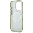 GUESS iPhone 16 Pro Max MagSafe GUHMP16XHFLPEDN (IML Metal Glitter Flowers Triangle) tok, zöld