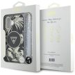GUESS iPhone 16 MagSafe GUHMP16SHPCTPLSK (IML Palm Trees Triangle W/ Pearl Strap) tok, fekete