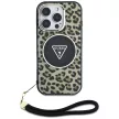 Guess HC IML Leopard Triangle Cord Strap iPhone 16 Pro MagSafe tok, barna