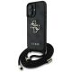 GUESS iPhone 16 GUHCP16SP4GMGCRK (CBDY PU 4G Big Logo W/Cord Strap) tok, fekete