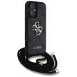 GUESS iPhone 16 Plus GUHCP16MP4GMGCRK (CBDY PU 4G Big Logo W/Cord Strap) tok, fekete