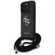 GUESS iPhone 16 Pro GUHCP16LP4GMGCRK (CBDY PU 4G Big Logo W/Cord Strap) tok, fekete
