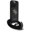 GUESS iPhone 16 Pro GUHCP16LP4GMGCRK (CBDY PU 4G Big Logo W/Cord Strap) tok, fekete
