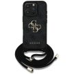 GUESS iPhone 16 Pro Max GUHCP16XP4GMGCRK (CBDY PU 4G Big Logo W/Cord Strap) tok, fekete