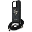 GUESS iPhone 16 Pro Max GUHCP16XP4GMGCRK (CBDY PU 4G Big Logo W/Cord Strap) tok, fekete