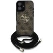 GUESS iPhone 16 GUHCP16SP4GMGCRW (CBDY PU 4G Big Logo W/Cord Strap) tok, barna
