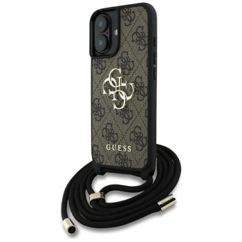   GUESS iPhone 16 Plus GUHCP16MP4GMGCRW (CBDY PU 4G Big Logo W/Cord Strap) tok, barna