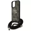 GUESS iPhone 16 Plus GUHCP16MP4GMGCRW (CBDY PU 4G Big Logo W/Cord Strap) tok, barna