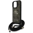 GUESS iPhone 16 Pro GUHCP16LP4GMGCRW (CBDY PU 4G Big Logo W/Cord Strap) tok, barna