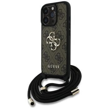   GUESS iPhone 16 Pro Max GUHCP16XP4GMGCRW (CBDY PU 4G Big Logo W/Cord Strap) tok, barna
